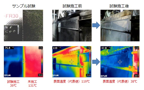 焼成炉遮熱施工試験